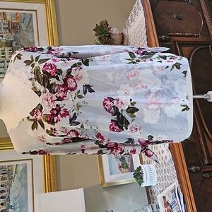 Floral blouse over the elbow sleeves